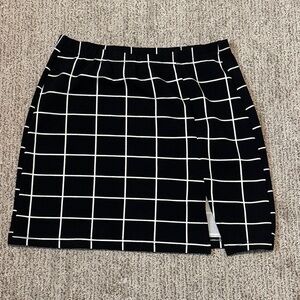 SHEIN Black and White Checkered Mini Skirt